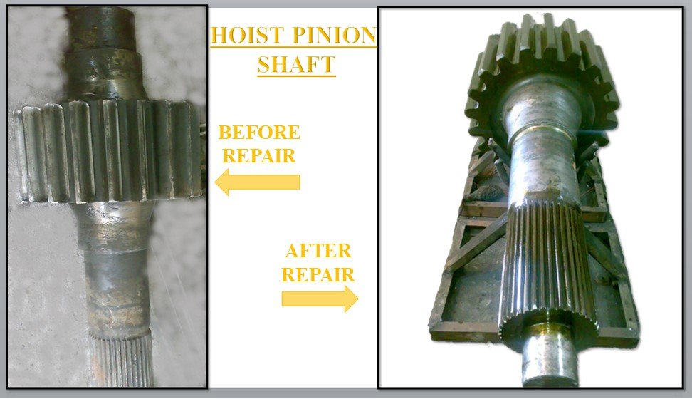 Hoist Pinion Shaft Before Repair